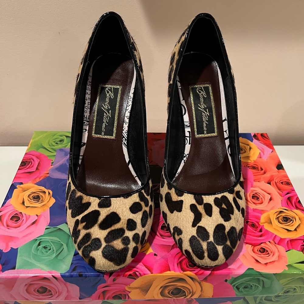 Beverly Feldman Leopard Pony Hair Wedges